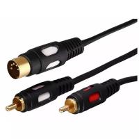 Аксессуар Rexant DIN 5PIN Plug - 2 RCA Plug 1.5m Gold 17-2512