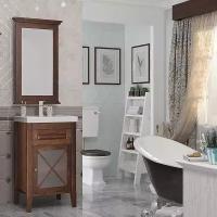 Мебель для ванной Opadiris Палермо 50 R светлый орех (тумба с раковиной + зеркало)