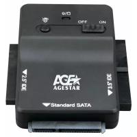 AgeStar 3FBCP1, Переходник 2.5"SSD+ 2.5" 3.5"IDE+ 2.5" 3.5"SATA->USB3.0 пластик, черный, BackUp, блок питания