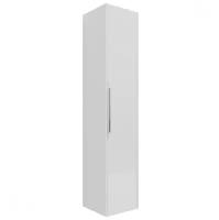 Пенал Dreja PRIME, 35 см, подвесной/напольный, универсальный, 1 дверца, 4 стеклянные полки, белый глянец