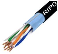 Кабель витая пара для локальной сети LAN FTP4 CAT5E 24AWG Cu PE RIPO outdoor уличный 25 метров 001-122014/25