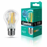 Лампа CAMELION Е27 20Вт 4500K 1820Лм 220В LED20-A60-FL/845/E27 13719, светодиодная, филаментная, нейтральный белый, груша