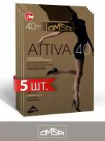 Колготки OMSA ATTIVA, 40 den, 5 шт., размер XXL, коричневый