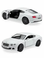 Металлическая машинка Kinsmart 1:38 «2012 Bentley Continental GT Speed» инерционная, белая KT5369D-1