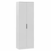 Шкаф белый, 2 двери, распашные, ЛДСП, 6 полок, 230х80х40, Агата