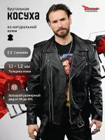 Косуха кожаная мужская RockMerch KRM774 с двумя молниями