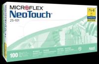 Перчатки неопреновые Ansell MICROFLEX NeoTouch 25-101, цвет: светло-зеленый, размер M, 100 шт. (50 пар), нестерильные неопудренные