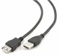 Удлинитель USB2.0 Am-Af Cablexpert CCP-USB2-AMAF-6 Pro, экран - кабель 1.8 метра, чёрный