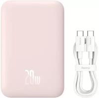 Внешний аккумулятор с поддержкой беспроводной зарядки Xiaomi Baseus Magnetic Wireless Charging Power Bank 6000 mAh 20W Pink (PPCXW06)