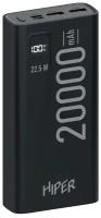 Мобильный аккумулятор Hiper EP 20000 20000mAh 3A QC PD 2xUSB черный EP 20000 BLACK