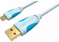 Vention Кабель для телефона micro B длина 0.25 м, цвет белый, провод для зарядки USB 2.0 AM/micro B 5pin