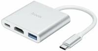 Переходник для Macbook Type-c to USB-C, USB 3.0, HDMI Hoco HB14