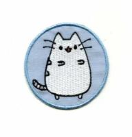 Нашивка на одежду детская термоаппликация Кот Пушин / Pusheen, 6.2*6.2 см