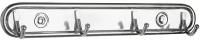 Планка вешалка с 4-мя крючками настенная металл S4 Аквалиния