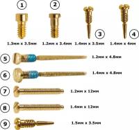 Набор винтов OptiTech для дужек оправ очков, золотистые, 9 шт