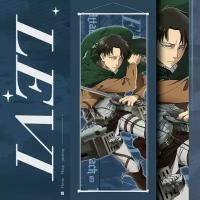 Постер гобелен Атака Титанов леви аккерман размер 25*75 см в комплекте с подвесом