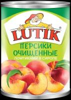 Персики LUTIK очищенные ломтики в сиропе консервированные, 3100мл
