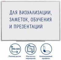 Доска магнитно-маркерная Brauberg Стандарт, 90х120 см, алюминиевая рамка