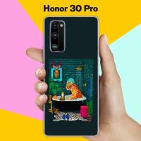 Силиконовый чехол на Honor 30 Pro Тигр в ванной / для Хонор 30 Про