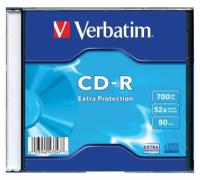 Оптический диск CD-R DL Verbatim 700Mb, 52х, slim case, 1шт. (510076)