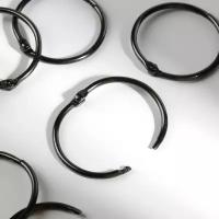 Кольцо для штор металл d35/40мм (наб 10шт цена за наб) чёрный никель АУ 9232269