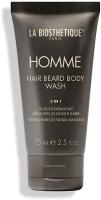 La Biosthetique, Очищающий гель для тела, волос и бороды Homme Hair Beard Body Wash Гель, 75 мл