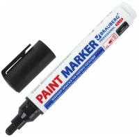 Маркер-краска лаковый paint marker по стеклу / бетону / авто 6 мм, Черный, Нитро-основа, Brauberg Professional Plus Extra, 151451