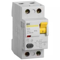 Выключатель дифференциального тока (УЗО) 2п 50А 300мА тип AC ВД1-63, IEK MDV10-2-050-300 (1 шт.)