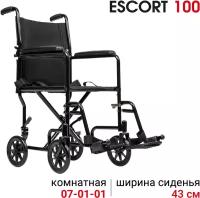 Кресло-коляска каталка механическая со складной спинкой Ortonica Base 105/Escort 100 ширина сиденья 43 см