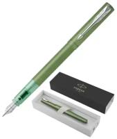 Ручка перьевая Parker Vector XL, зелёный корпус, перо F, нержавеющая сталь, подарочная коробка