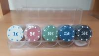 Фишки для покера с номиналом пластиковые, набор 100шт