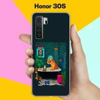 Силиконовый чехол на Honor 30S Тигр в ванной / для Хонор 30С