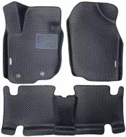 Автомобильные коврики ЕВА / EVA с бортами 3д / 3D для Chevrolet Cobalt 2 2011-2016 / Шевроле Кобальт черный(ромб)-черный / резин подпятник + 2 лого