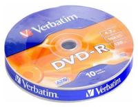 Диск DVD-R Verbatim 43729 4.7Gb 16x Cake Box (10шт) (43729)