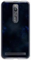 Силиконовый чехол на Asus Zenfone 2 ZE550ML/ZE551ML / Асус Зенфон 2 ZE550ML/ZE551ML Фон соты синие