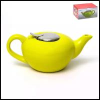 Чайник с металлической крышкой и фильтром Феличита "глянцевый лимонный" 1000 мл