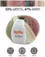 Пряжа для рукоделия Katia Azteca 53% шерсть 47% акрил, для вязания крючком и спицами