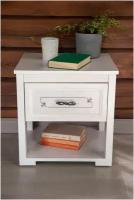 Тумба прикроватная в прихожую с выдвижным ящиком и полкой Hesby Nightstand 8 белая