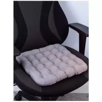 Ортопедическая подушка  подушка из гречневой лузги  подушка на стул  подушка для сидения на стуле  сиденье для стула  серая 40х40