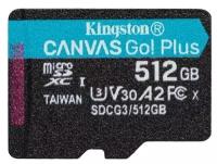 Карта памяти Kingston micro SDXC 512Gb Canvas Go Plus UHS-I U3 A2 (170/90 MB/s)