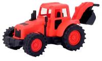 Машинка Трактор, с задним ковшом, 3948018, красный, черный, 22 см