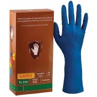 Перчатки латексные смотровые комплект 25 пар (50 шт.), M (средний), синие, SAFE&CARE High Risk