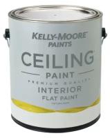 Краска для потолка Kelly-Moore Ceiling Paint, матовая, акриловая (водная), быстросохнущая, без запаха, 5.5 кг, 3.78 л, белоснежно белая