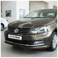 Бампер передний в цвет кузова Volkswagen Polo Фольксваген Поло (2014-2020) 4Q - LH8Z, Коричневый