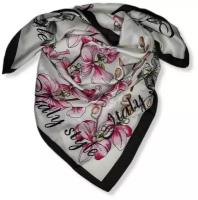 Платок орхидея розовая/ Платок на голову / Шейный платок / Платок на сумку / Косынка на пляж