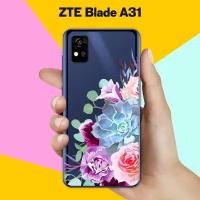 Силиконовый чехол на ZTE Blade A31 Цветы 10 / для ЗТЕ Блейд А31