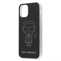 Lagerfeld для iPhone 12 mini (5.4) чехол PC/TPU Ikonik outlines Metallic eff Hard Black