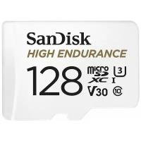 Карта памяти SanDisk MicroSDXC 128 ГБ High Endurance Video Monitoring Card UHS-I U3 V30 (100 Mb/s) Class 10 + SD адаптер