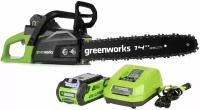 Цепная пила аккумуляторная GreenWorks GD40CS15