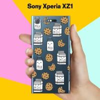 Силиконовый чехол на Sony Xperia XZ1 Печеньки и молоко / для Сони Иксперия ИксЗ 1